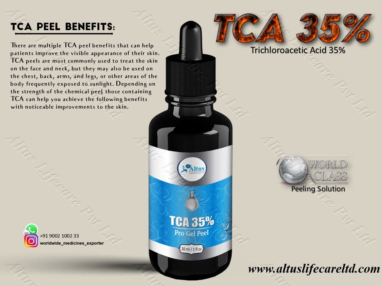 TCA 35% Skin Chemical Face Facial Peel | Treat Fine Lines | Scarring and Wrinkles